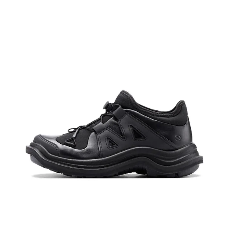 Ecco Slip-resistant Abrasion-resistant Low Top Casual Women's Black Ecco Противоскользящий Устойчивый к истиранию Низкий Топ Повседневный Женский Черный