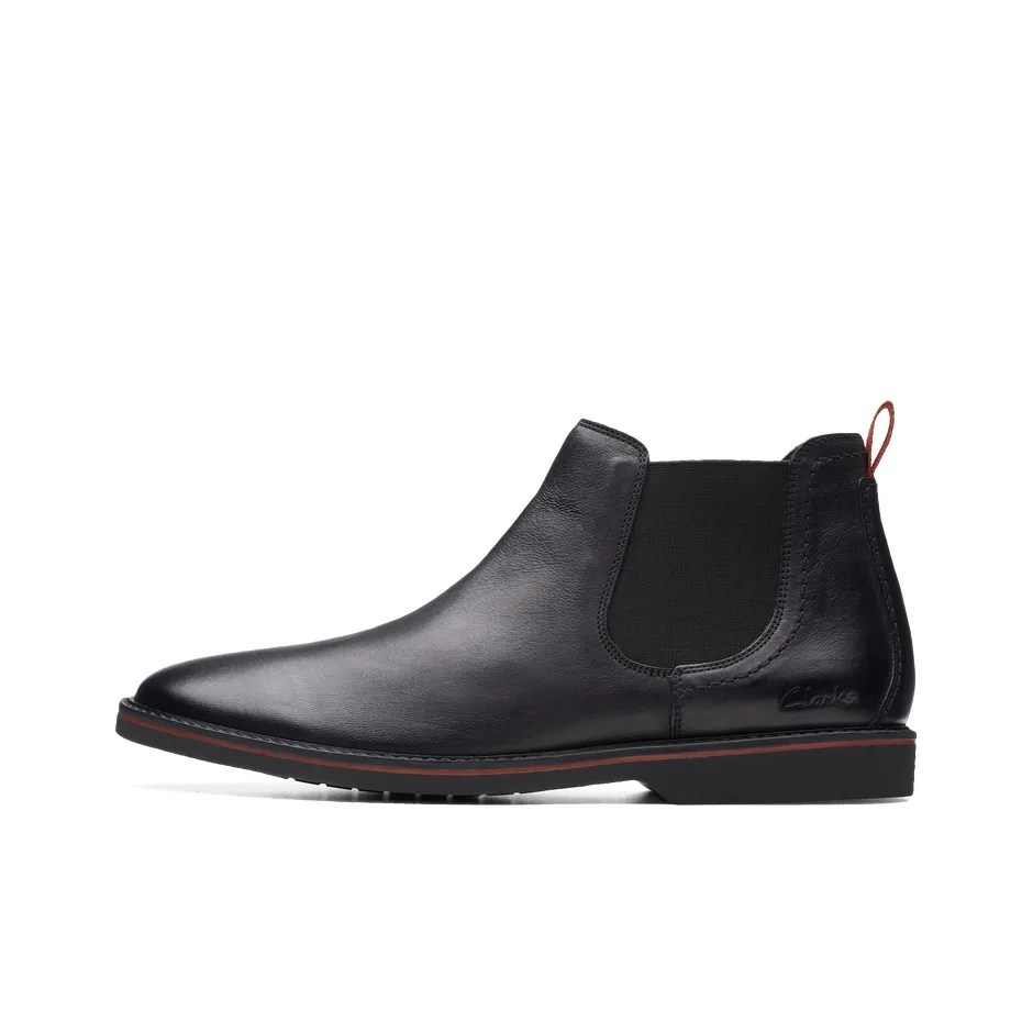 Clarks Ettik Collection Crew Chelsea Boots Men's Black