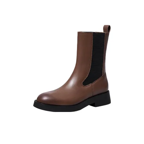 ZSAZSAZSU Crew Chelsea Boots 3.5cm Women's Brown Black