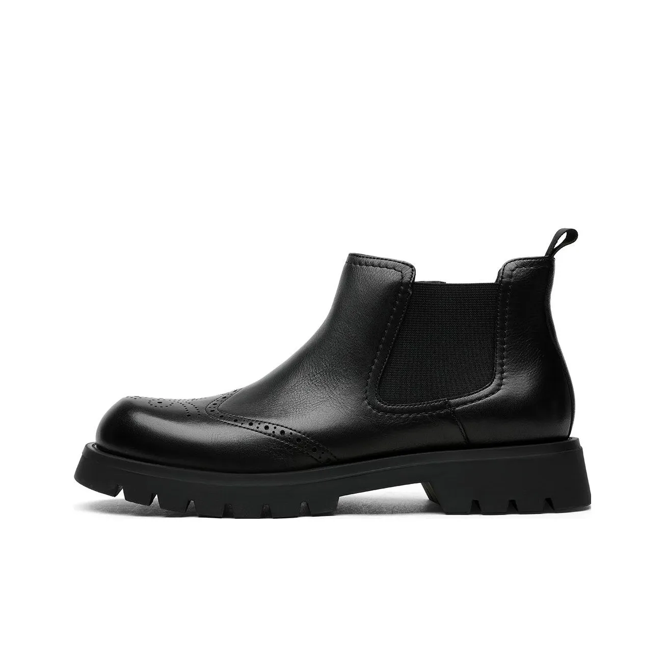 CROWN Chelsea Boots Men's Black One Yard Larger