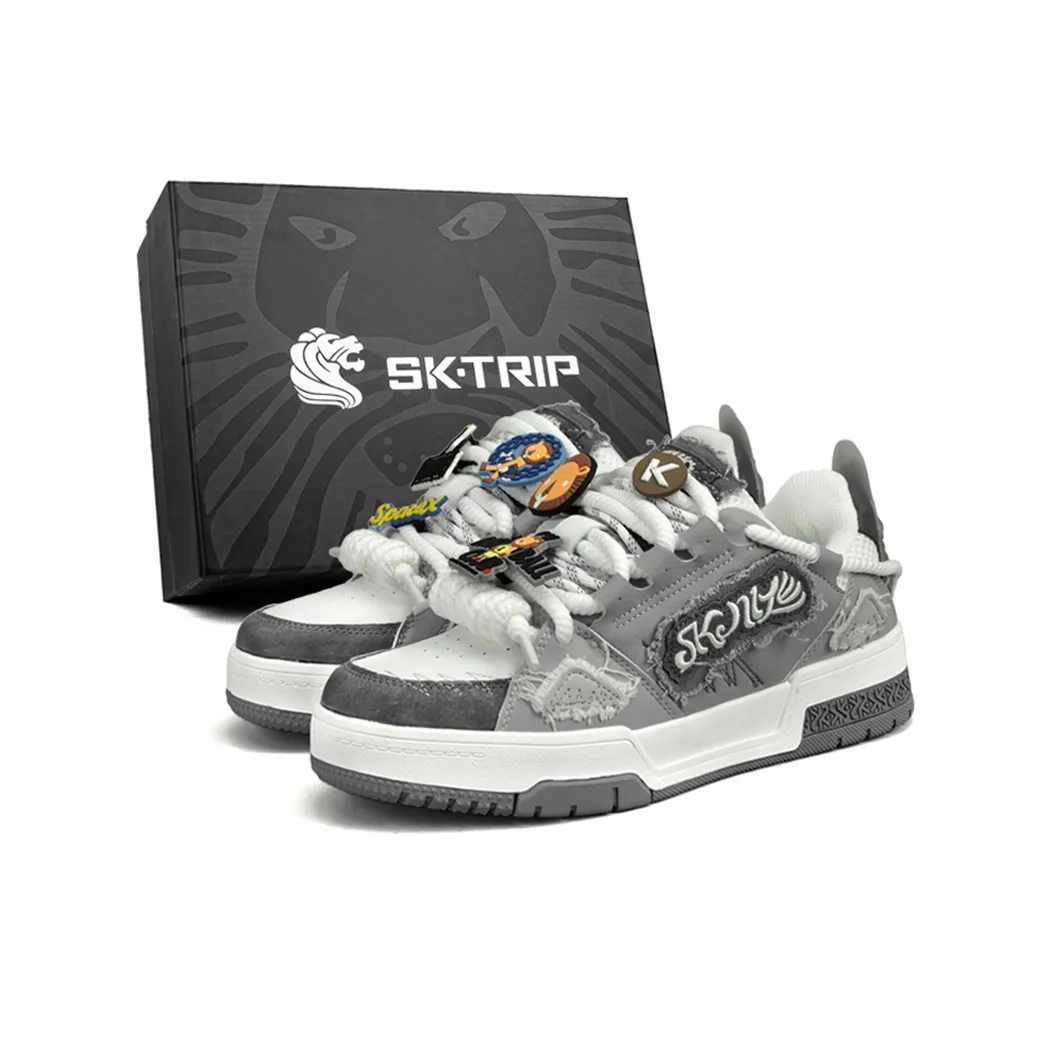 SK.TRIP Anti-Slip Wear-Resistant Lightweight Breathable Height Increasing Low-Top Skateboard Shoes Unisex Box