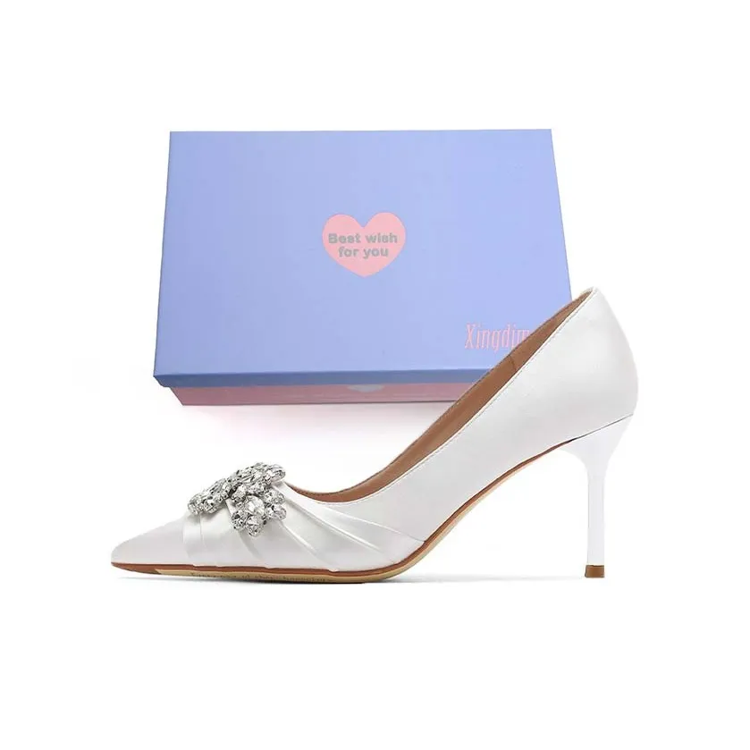 Xingdiman Узкий каблук Высокие каблуки Женские Белый Набор в подарочной коробке