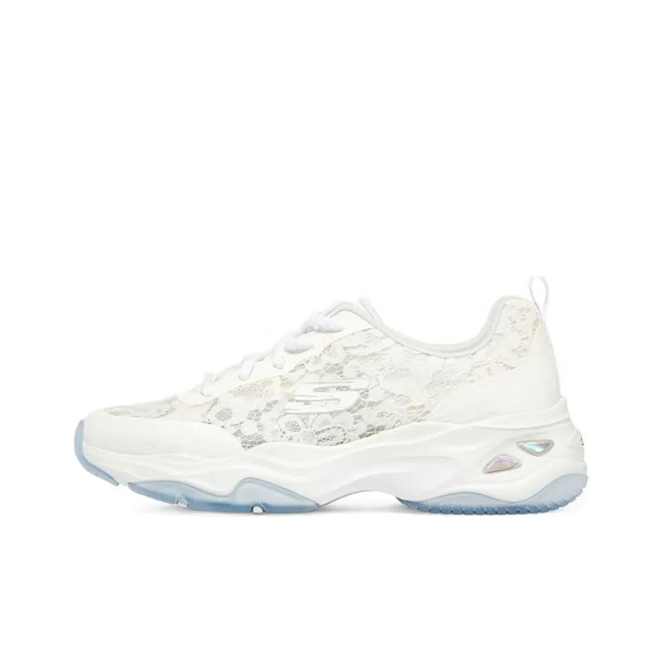 Skechers D'LITES 4,0 Low Топ Толстая подошва Кроссовки Женские Белые