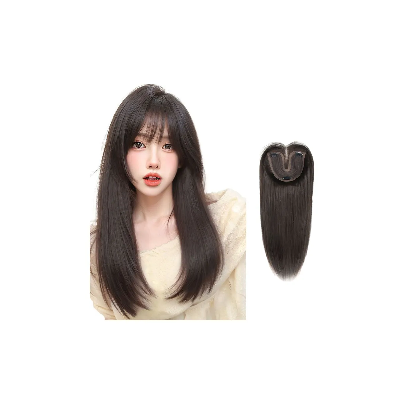 GLUNA Длинные прямые парики для волос коричневый черный холодный коричневый