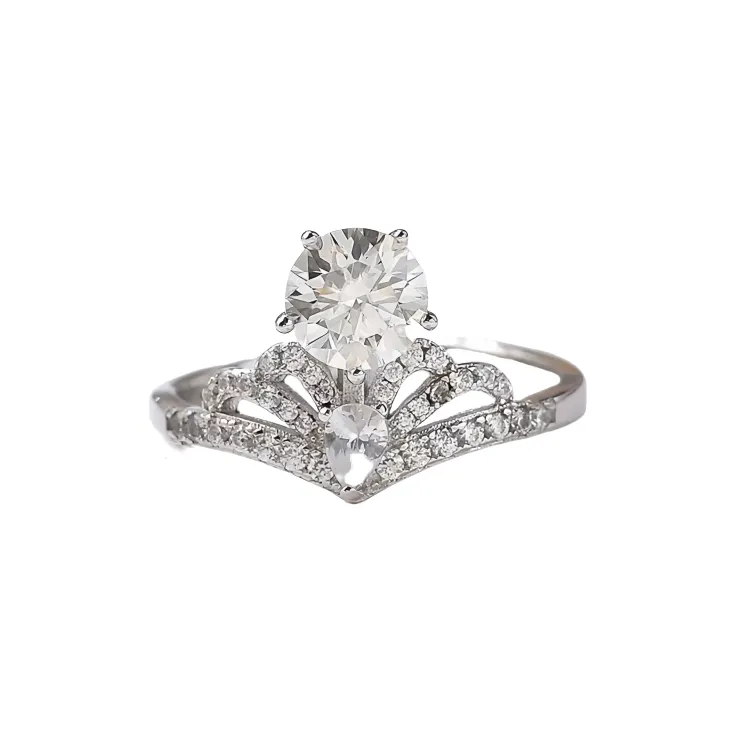 Stone On The Line S925 Sterling Silver Moissanite Rings Women's