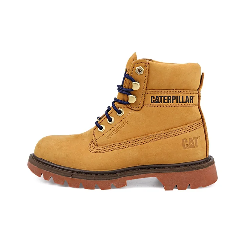 CAT Watershed WP Abrasion Resistant Slip Resistant Short Outdoor Boots Women's Brown Yellow