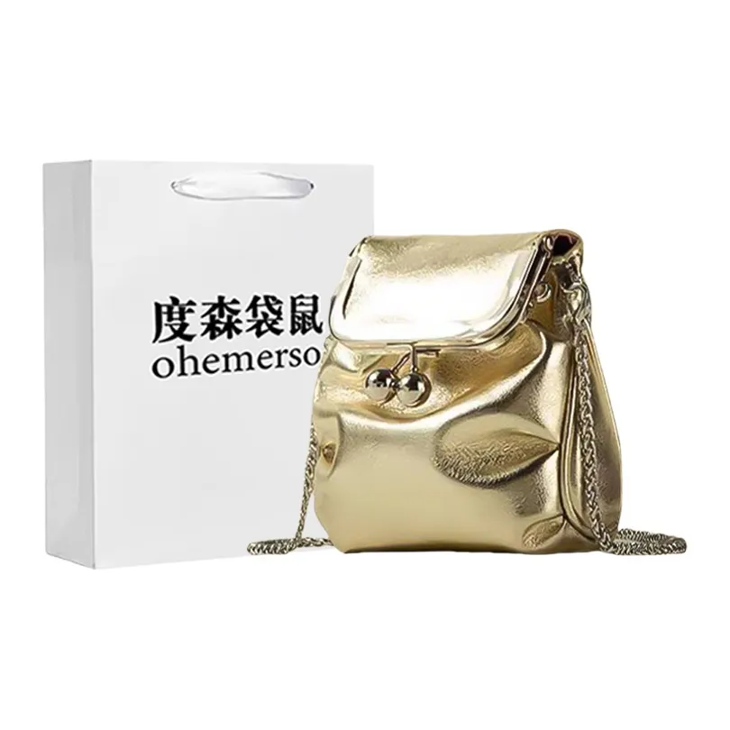 Dusen Kangaroo ПУ (полиуретан) Сумка через плечо Женская Черная Серебряная Золотая