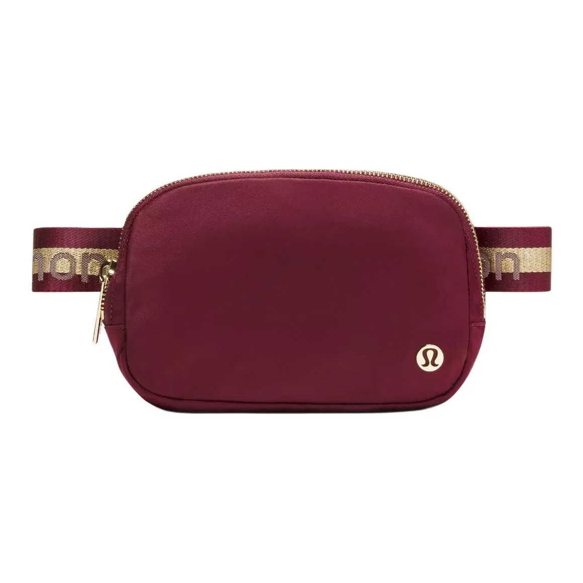 Lululemon Nylon Fanny Pack Unisex Deep Luxurious Red & Gold