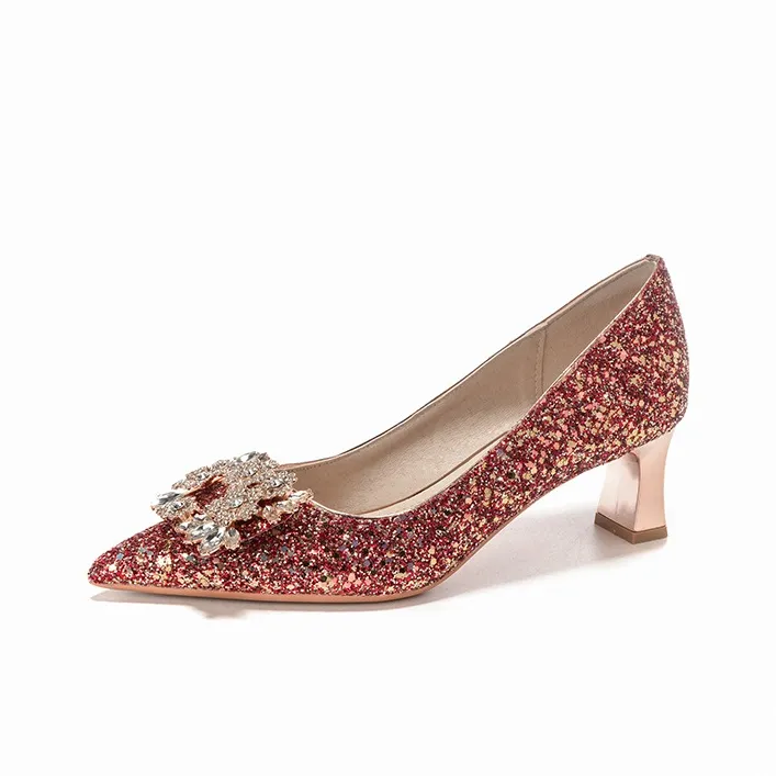 Lanza Грубый каблук Высокие каблуки Женские Красный