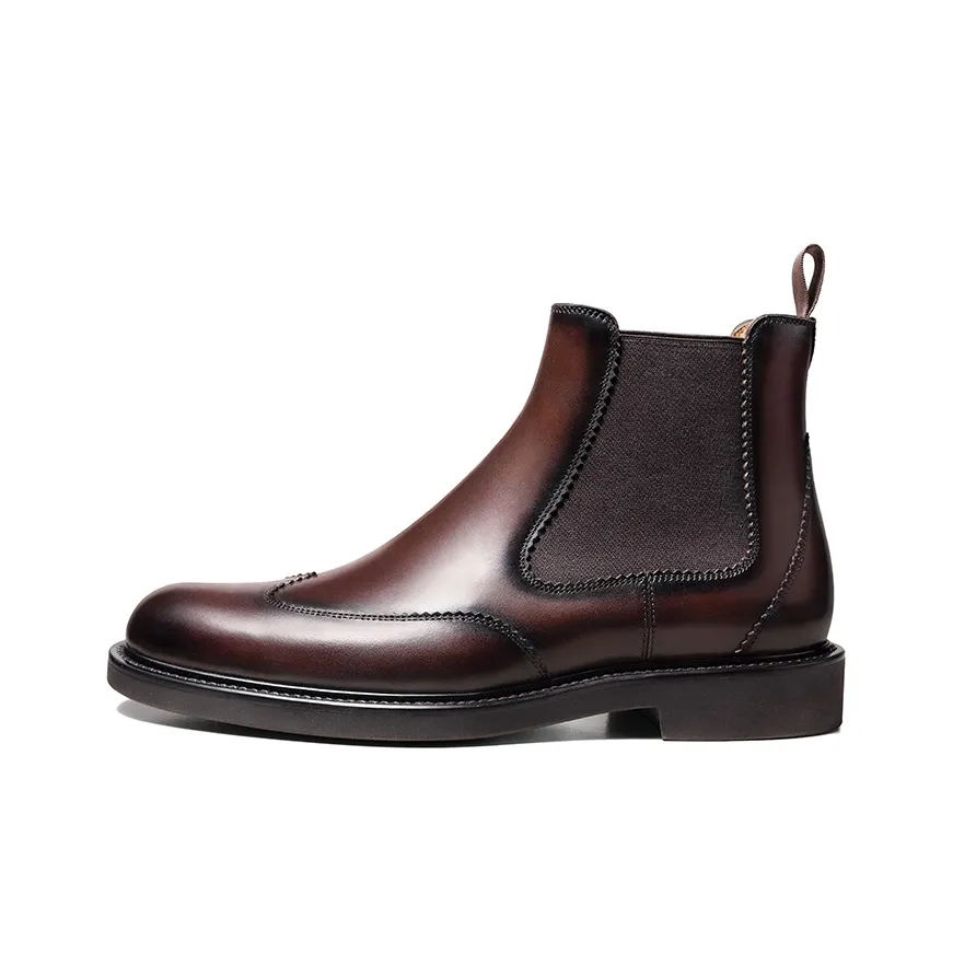 THOM WILLS Short Chelsea Boots Men's Brown