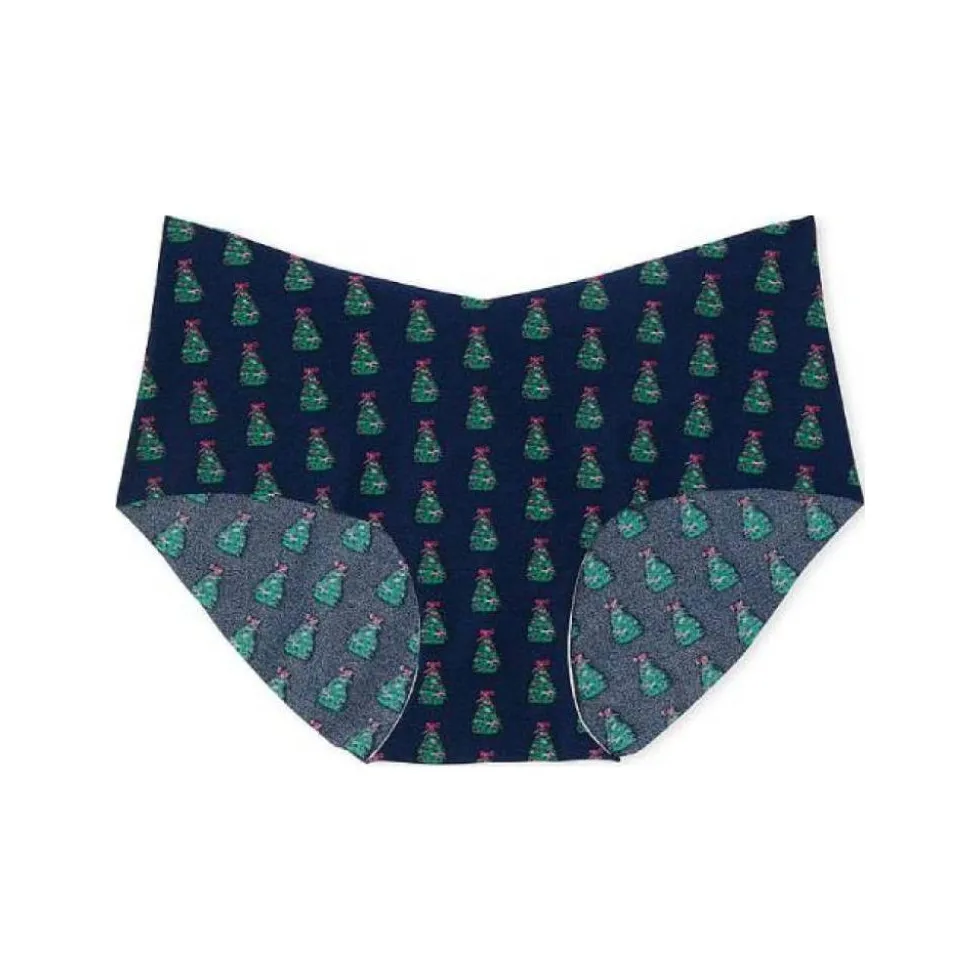 Victoria's Secret Женское нижнее белье 1 упаковка морской синий с принтом рождественской елки