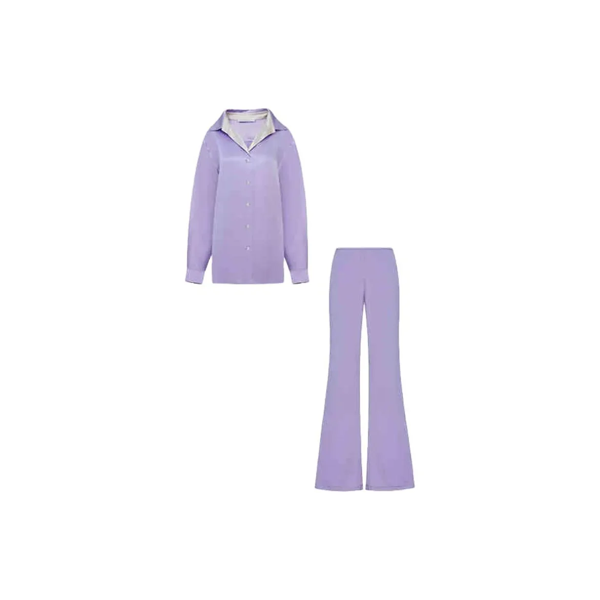 SILKY MIRACLE FW23 Pajama Set Women's Silver Purple Cloud Smoke