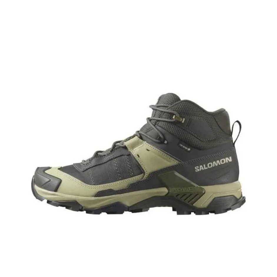 SALOMON Износостойкий Дышащий Поддерживающий Легкий MID Топ Альпинистская Обувь Мужская Серый Зеленый