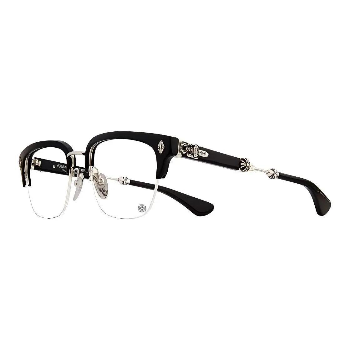 Chrome Hearts Plate And Metal Square Eyeglass Frames Unisex