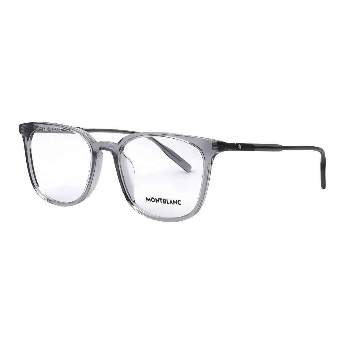 MONTBLANC Plate Frame Oval Eyeglass Frames Men's Gray