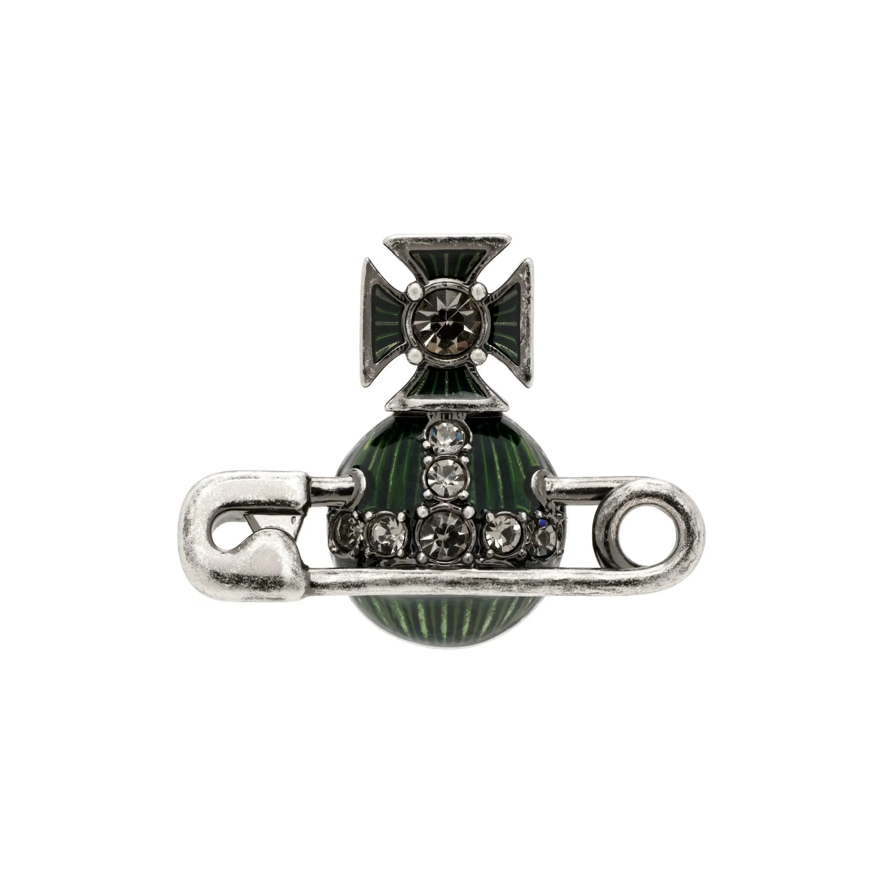 Vivienne Westwood Enamel Brass Stud Earrings Men's Green