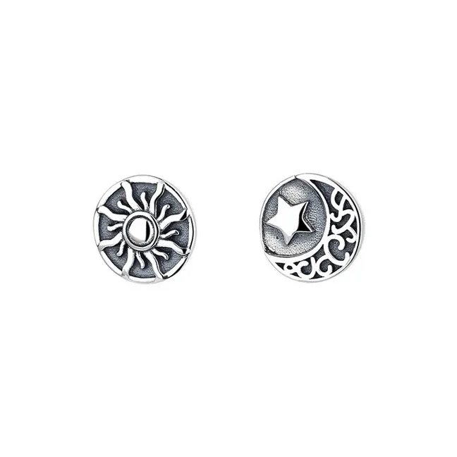 ETAHLOVE S925 Silver Stud Earrings Unisex Anniversary Surprise Gift For Boyfriend And Girlfriend's Birthday