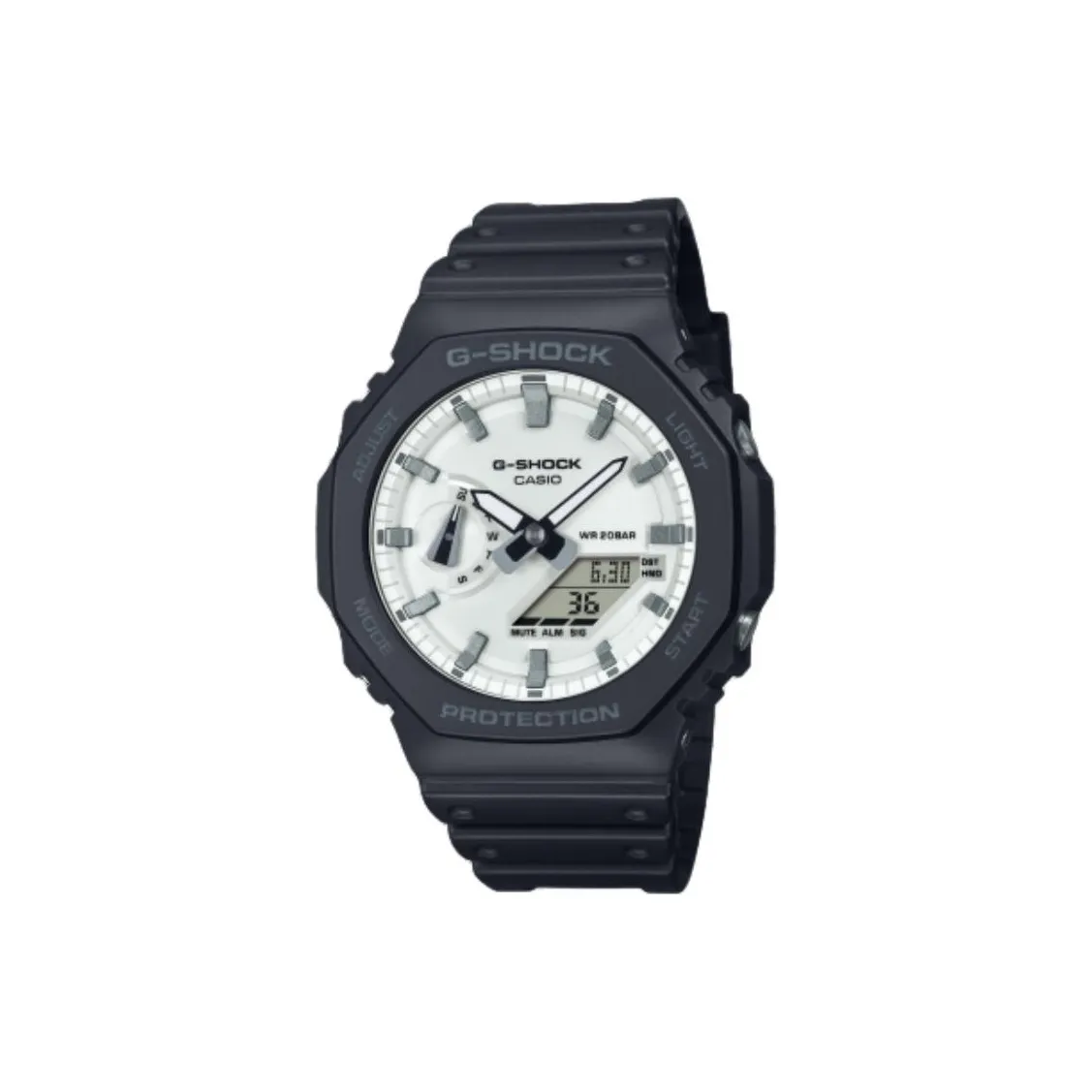 CASIO 2100 Collection Кварцевый механизм Смольный ремешок Часы Унисекс Белый циферблат