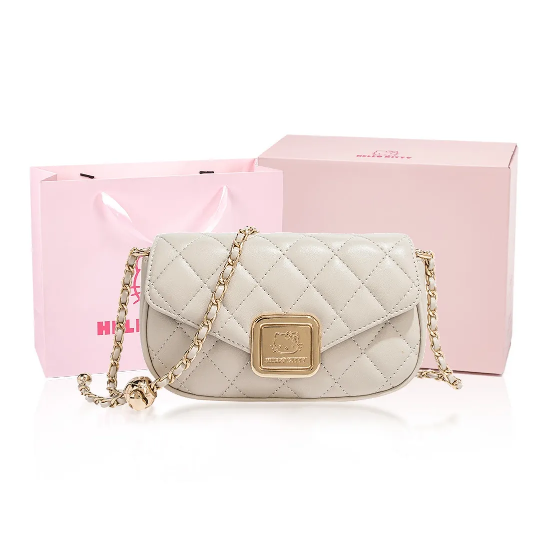 MESUCA Sanrio Hello Kitty Series Sheepskin Сумка через плечо Стандартная Женская Белая Черная