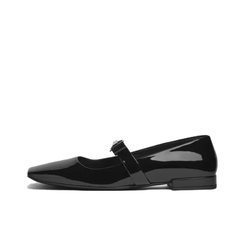 VERSACE Gianni Flat Casual Single Shoes Women's Black