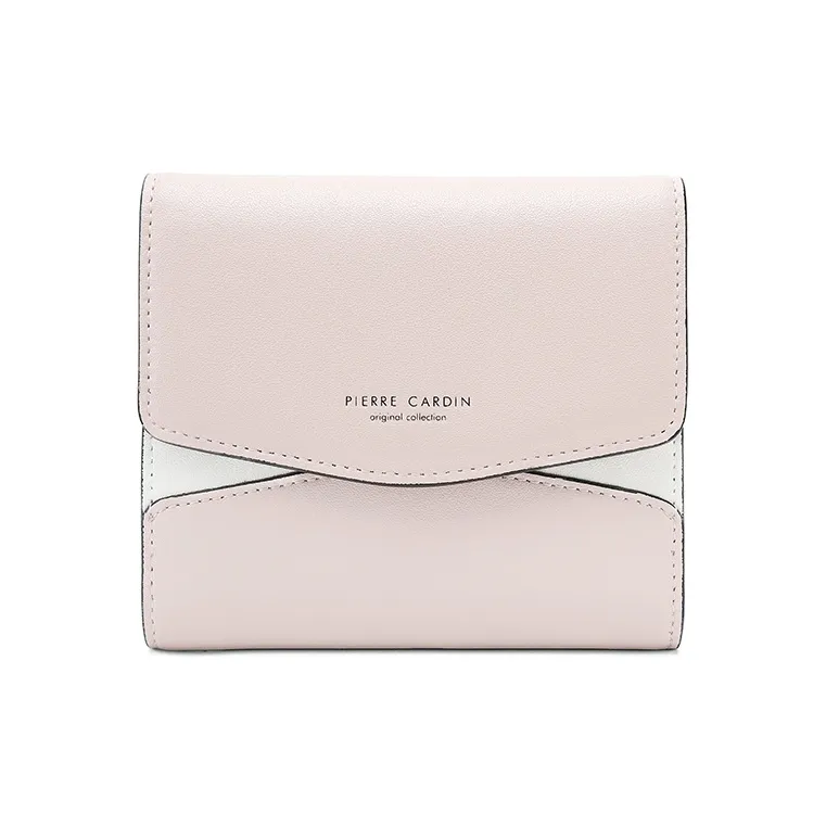 PIERRE CARDIN Кошелек из коровьей кожи женский розовый экрю