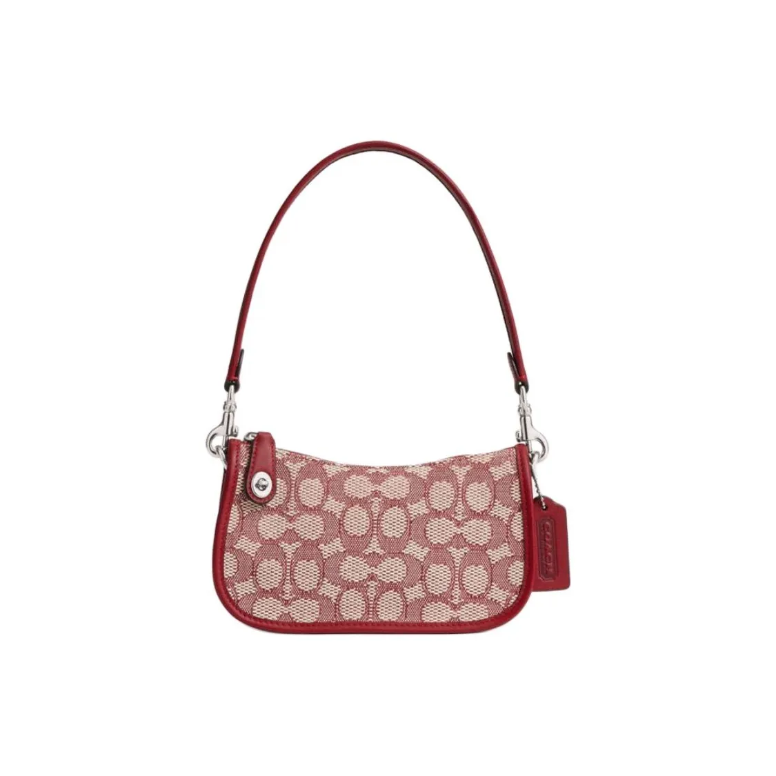 COACH Swinger Jacquard Handbag Trumpets Women's Rubies Ivory