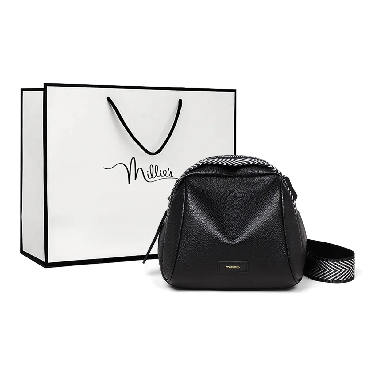 MILLIE'S Сумка через плечо из коровьей кожи с синтетической кожей стандартная женская черная