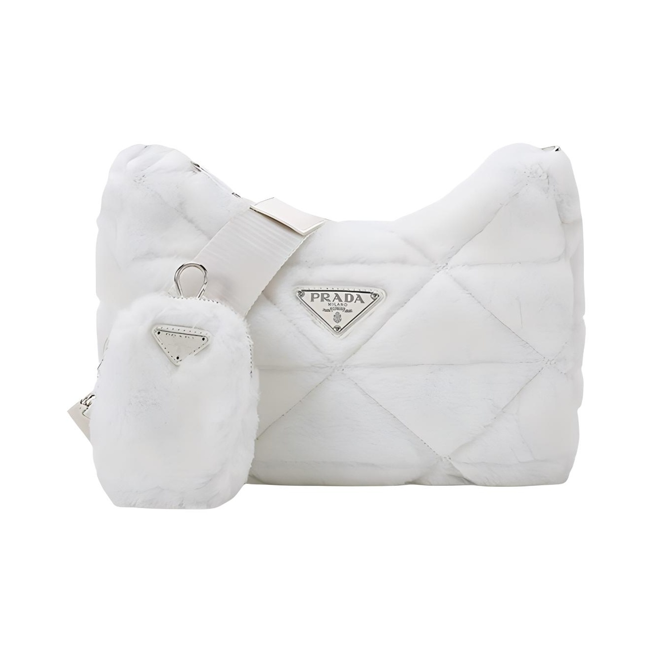 White/Black プラダ バックル スモール ベルト付レザー