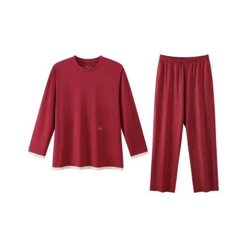 JINGYUN Deep Pajama 70 Бургундский Мужской Пижамный комплект