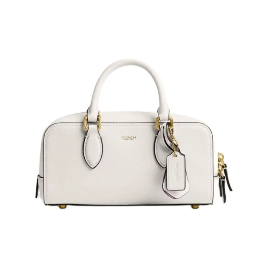 COACH Bowery Перчаточная дубленая кожа Сумка через плечо Сумка среднего размера Женская Мел