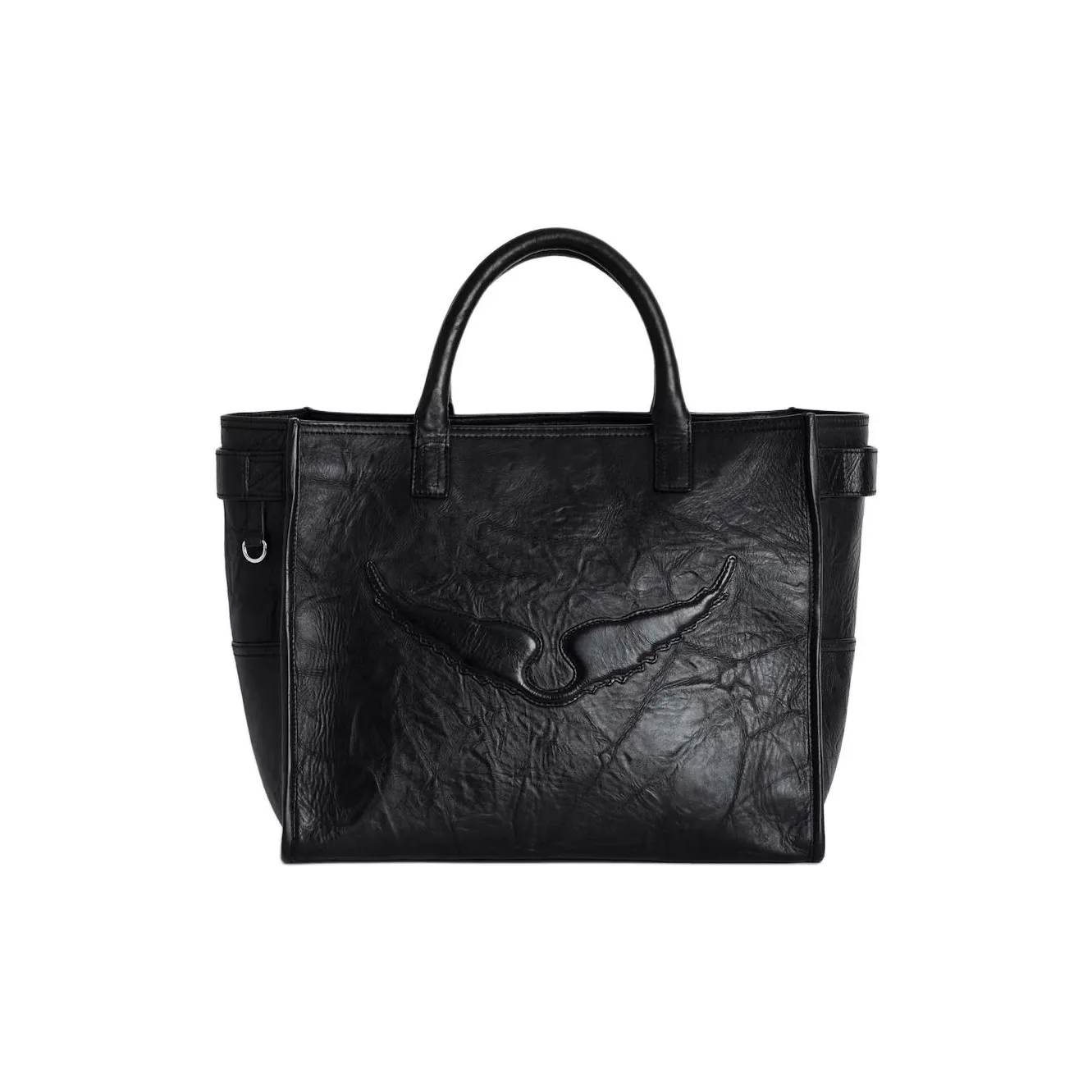 Zadig & Voltaire Cow Leather Tote Bag, Shopping Bag, Handbag Women's Black