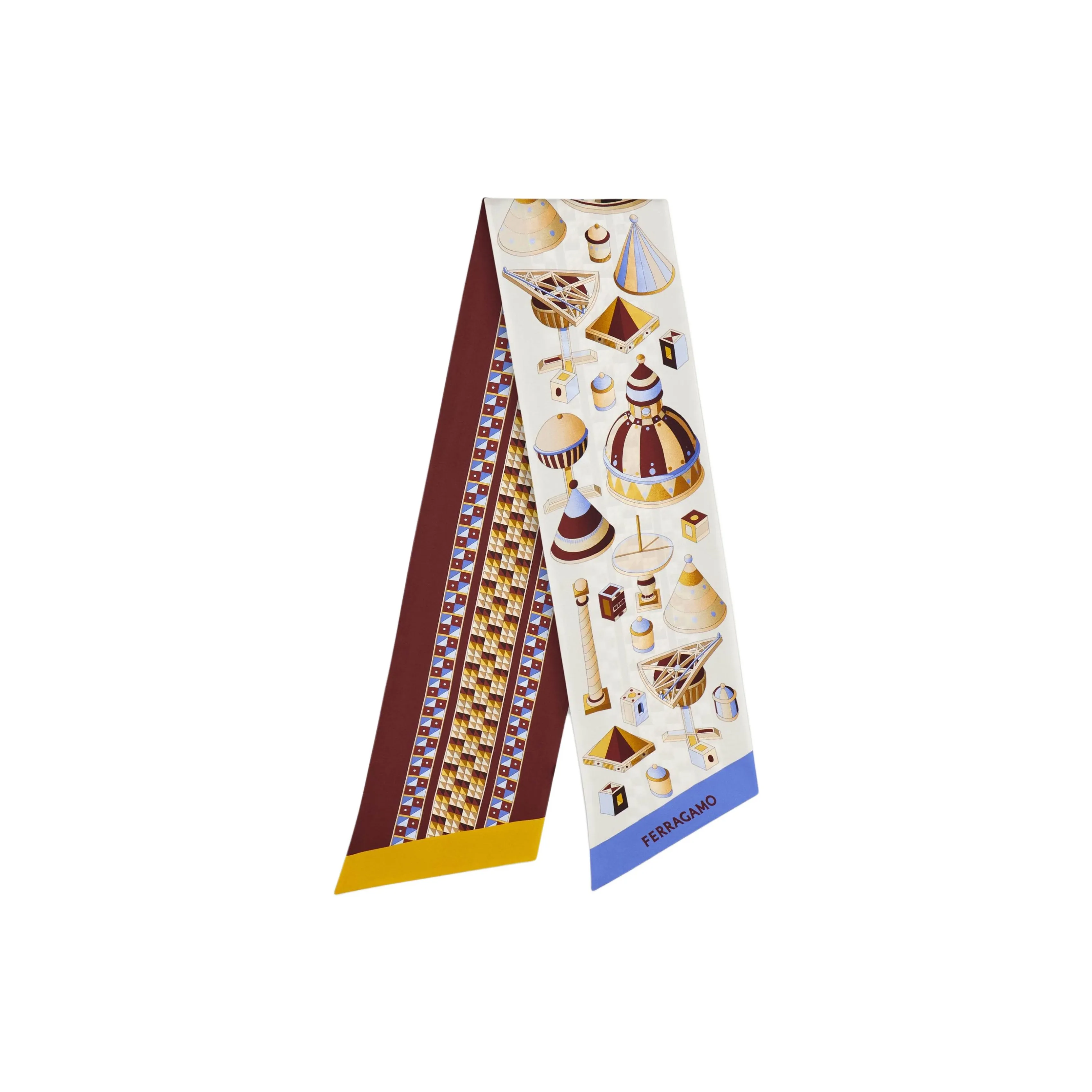 FERRAGAMO Шелковые шарфы Женские Коричневый