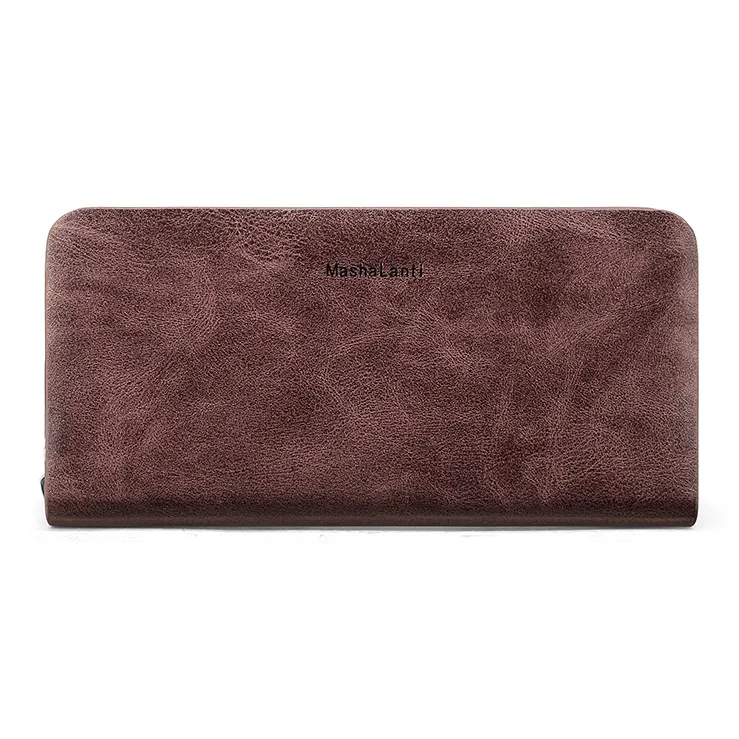 MashaLanti Микрофибра Клатч Кошелек Мужской Винтажный Кофейный