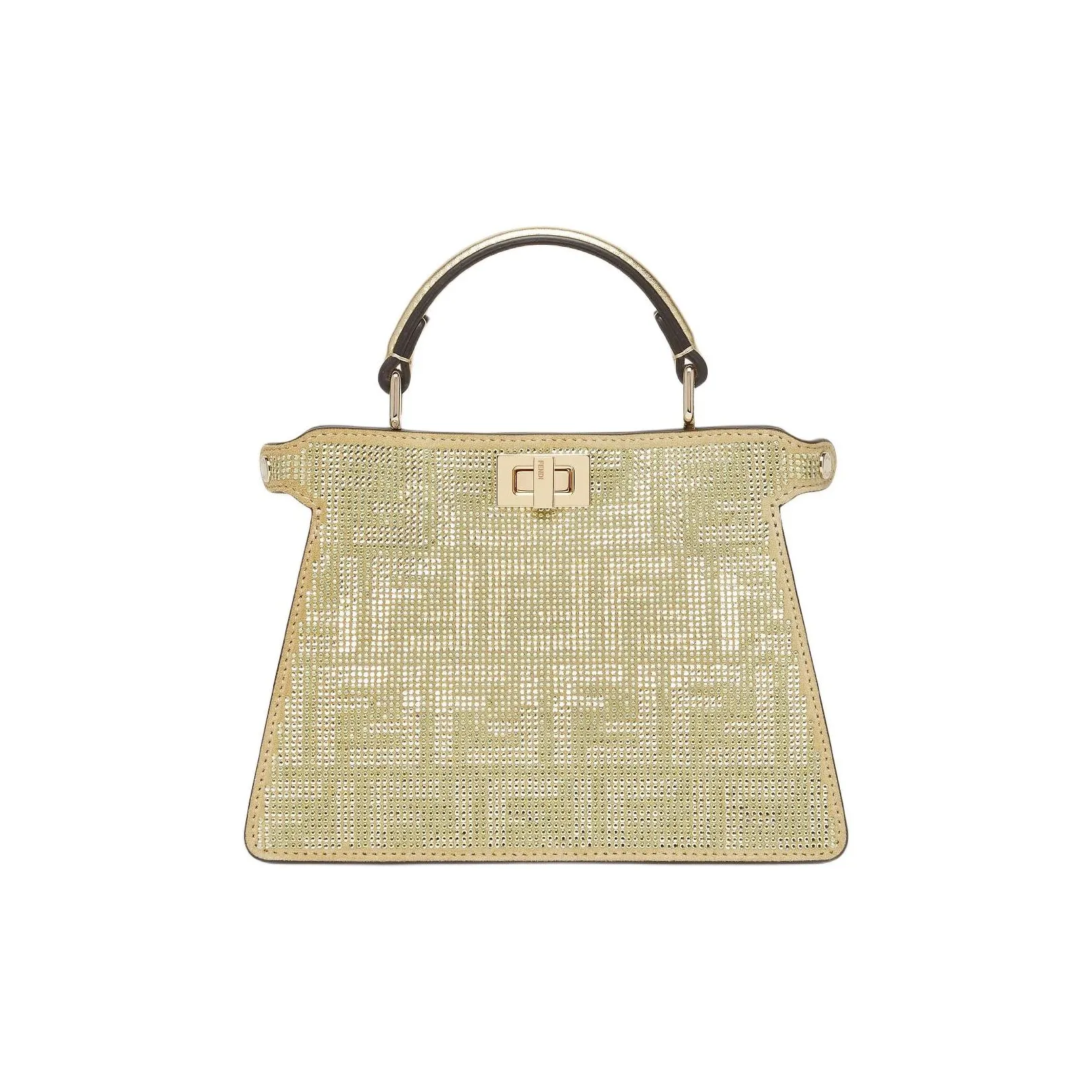 FENDI Peekaboo ISeeU Suede Shoulder Bag, Crossbody Bag, Handbag Small Size Women's Gold