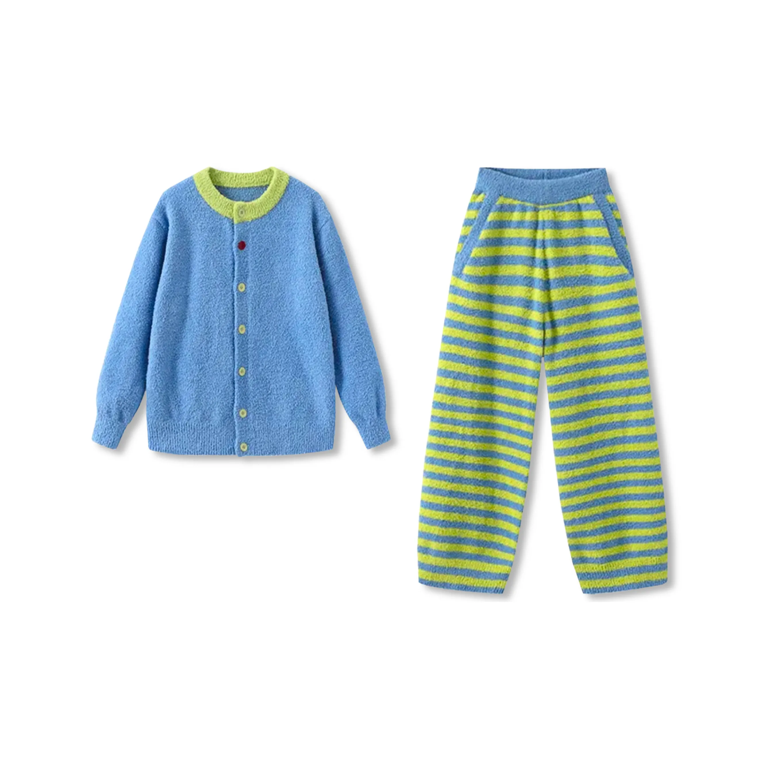 XIAFENYAN Пижамный комплект женский синий зеленый