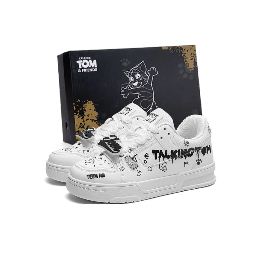 TALKING TOM Coverage Support Wear-Resistant Lightweight Breathable Slip-Resistant Low-Top Skateboard Shoes Unisex
