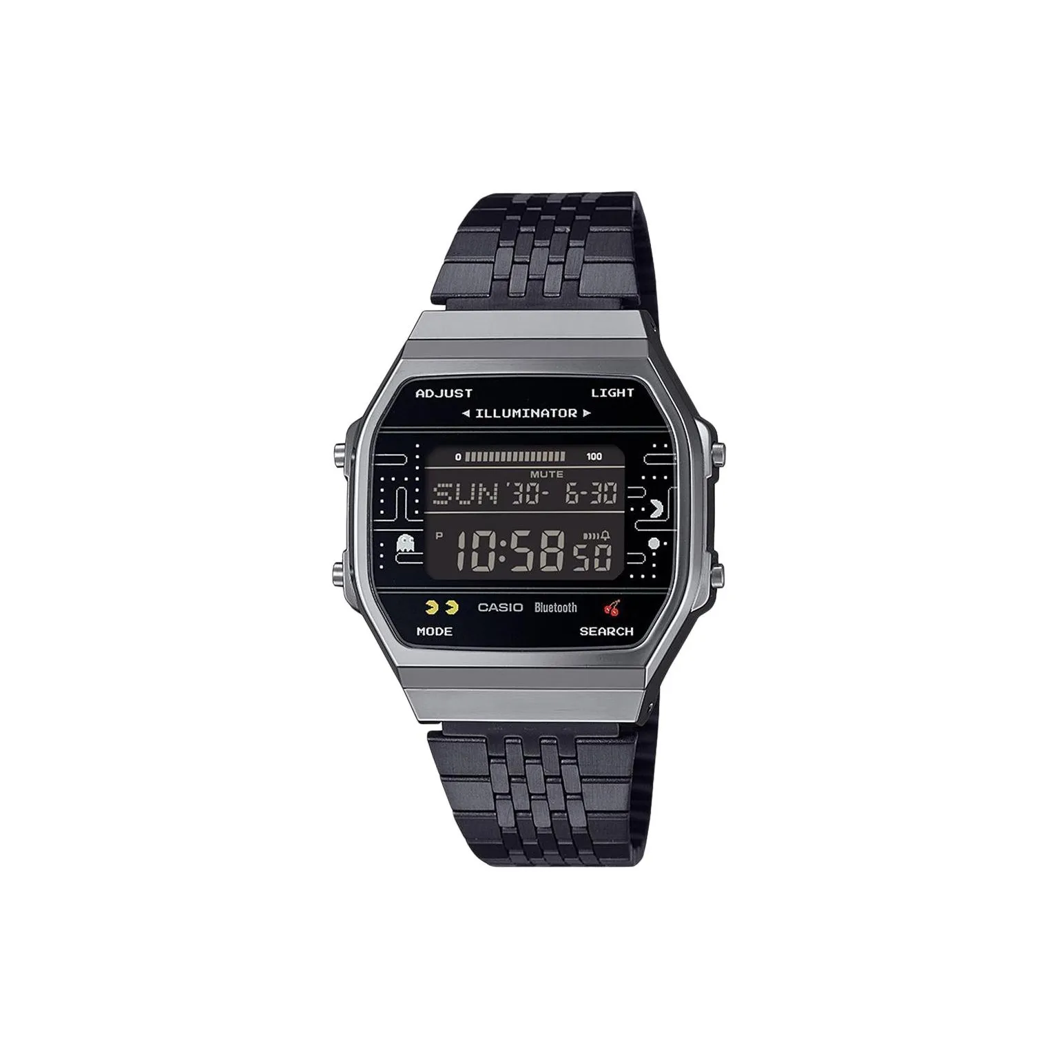 CASIO Кварцевый механизм ремешок из нержавеющей стали унисекс черный циферблат