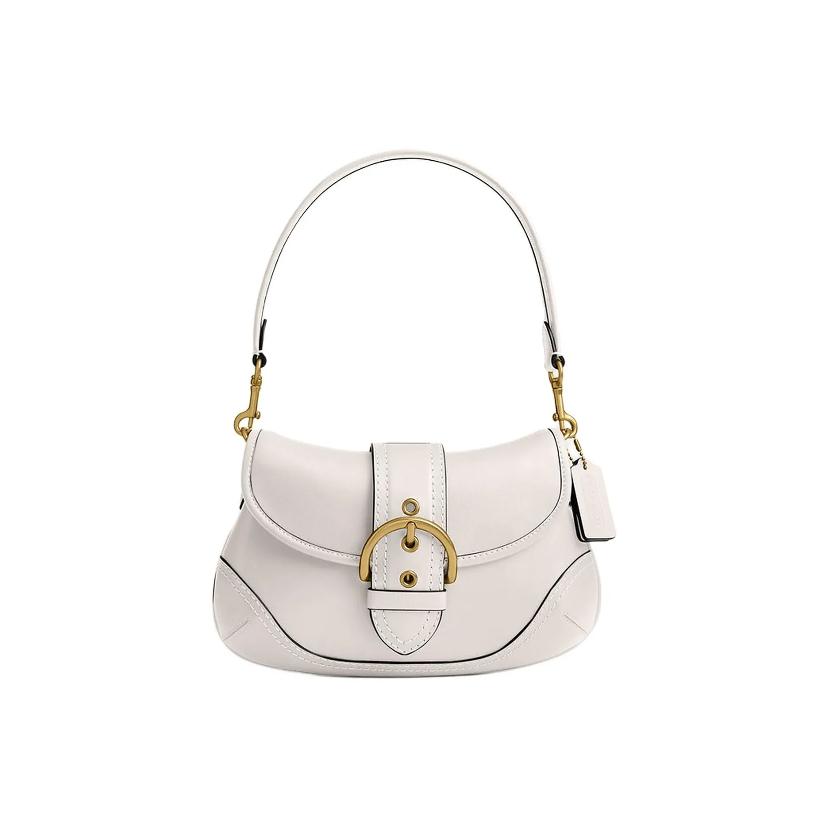 COACH SOHO совместная брендированная переработанная сумка из дубленой кожи сумка через плечо среднего размера женская мел