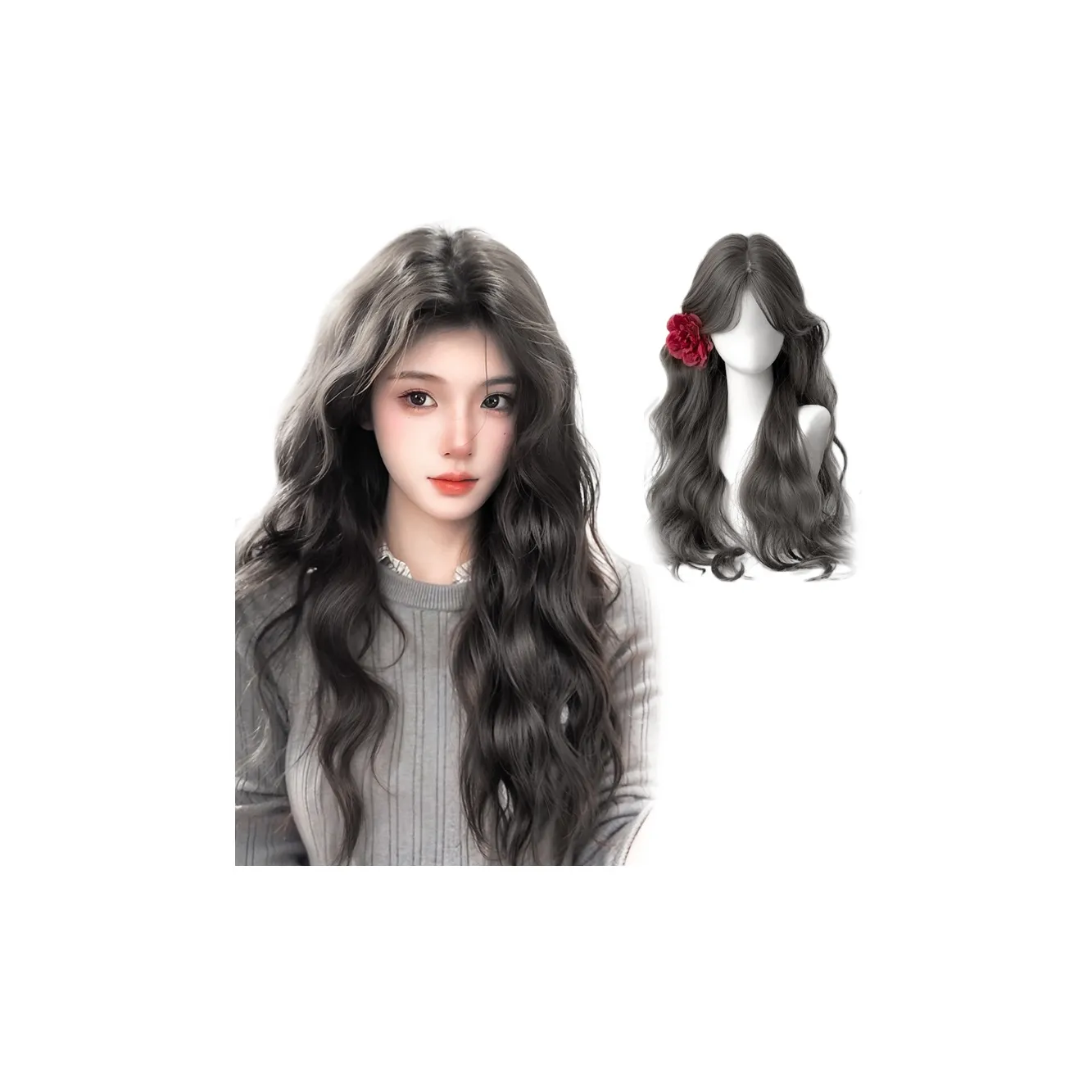 MUYAN Длинный набор париков с кудрявыми волосами для женщин натуральный мокко