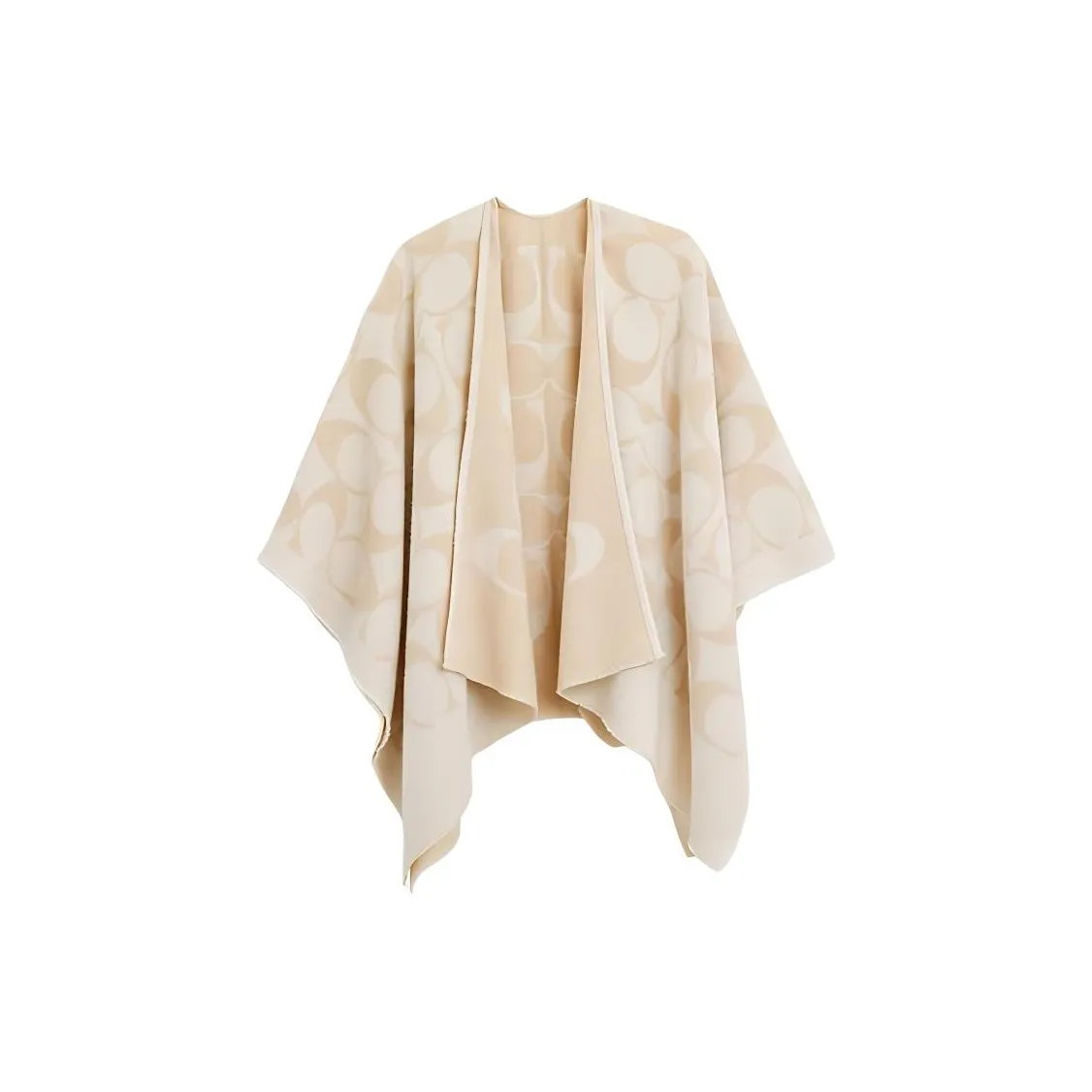 COACH Sheep Wool Polyamide Shawls Women's Chalk White