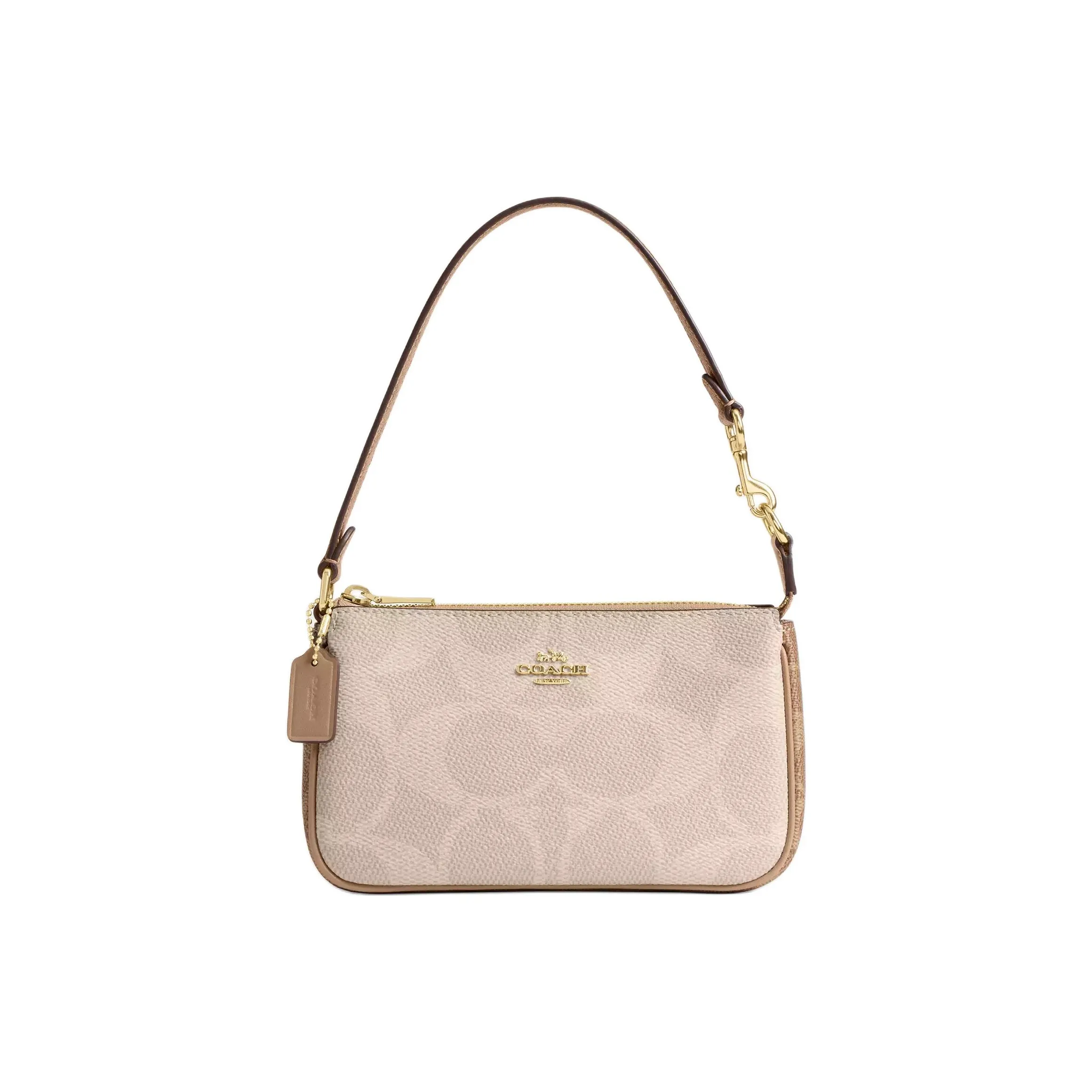 COACH Nolita Coated Canvas Shoulder Bag Small Size Women's Tan