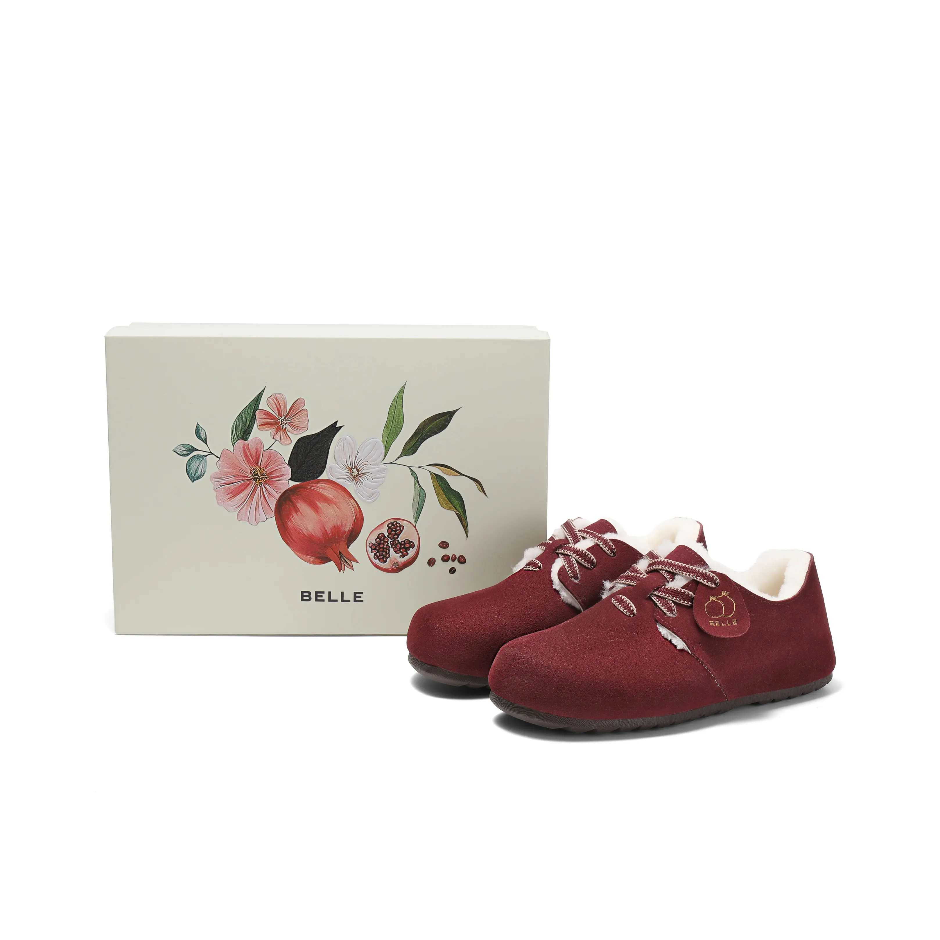 BELLE Family Blessing Collection Slip-resistant Abrasion-resistant Lightweight Low Top Casual Women's Red BELLE Family Blessing Collection Противоскользящий Устойчивый к истиранию Легкий Низкий Топ Повседневный Женский Красный