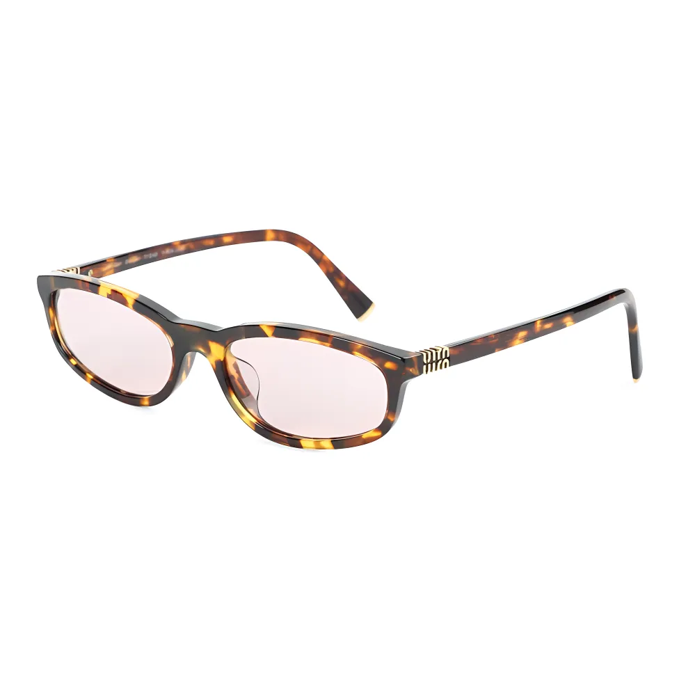 MIU MIU Acetate Irregular Shape Sunglasses Women's Tortoiseshell