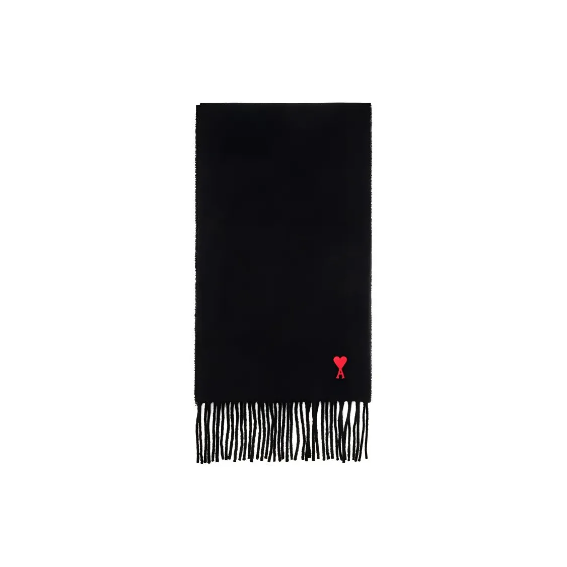 Ami Paris Ami De Coeur Fringed Scarf