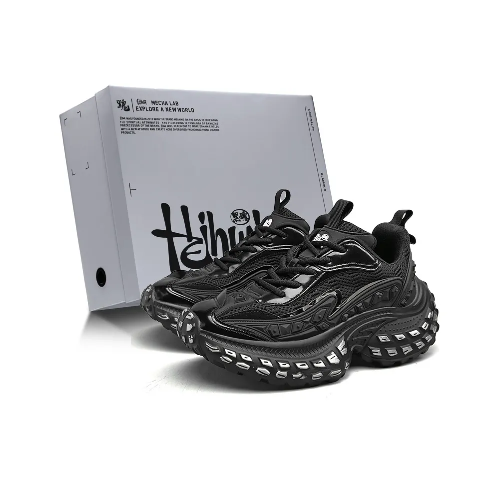 BLVCK PARIS Dark Night Series Низкий топ Толстая подошва Кроссовки Унисекс