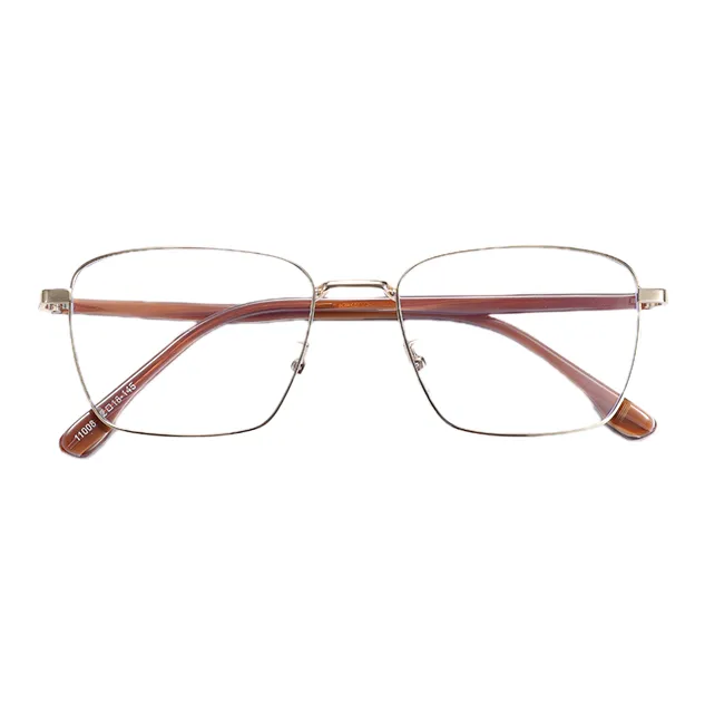 KELING Сплав Металл Квадрат Легкий Улучшенный Защита от синего света Линзы защиты глаз Унисекс Древесное зерно Золотая рамка