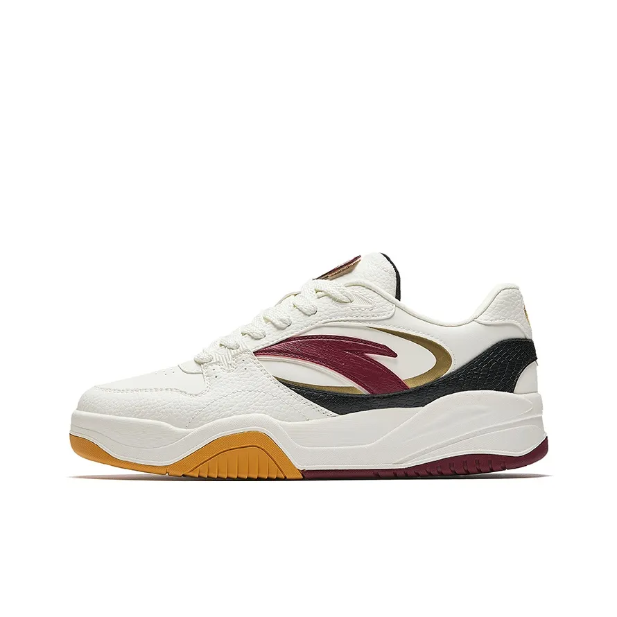 ANTA Wave Skateboard Shoes Men's Low Top Ivory White/Black/Litchi Red