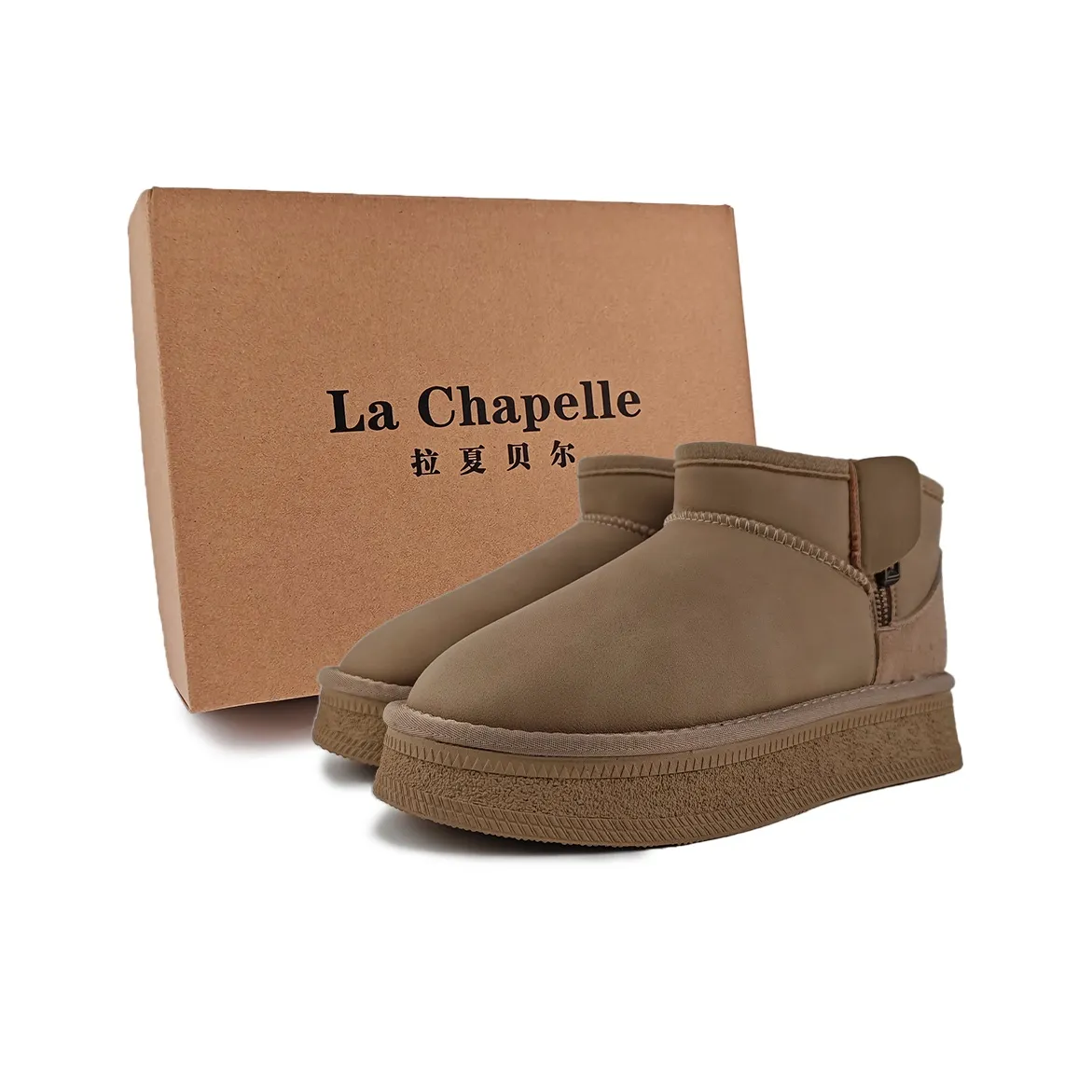 La Chapelle Мода Винтаж Хлопок Ботинки Тепловые Устойчивые к Износу Снежные Ботинки Женские Хаки