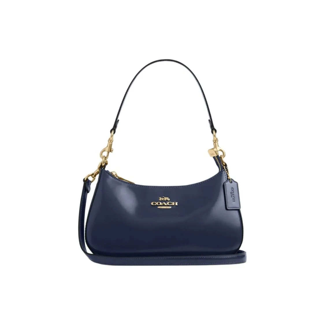 COACH Teri Cow Leather Crossbody Bag, Shoulder Bag Medium Size Women's Marine Blue