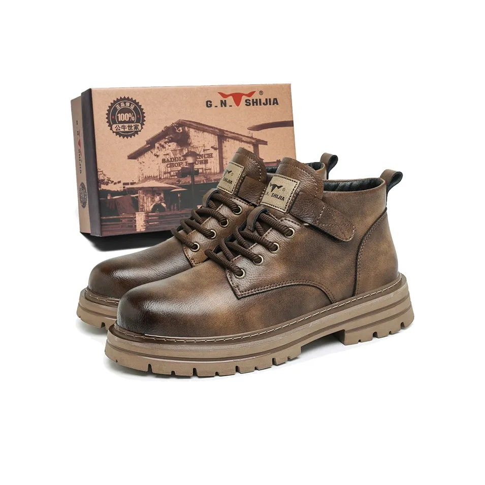 G.N.SHIJIA Байкер Тактический Ботинки Короткий Мартин Boot Платформа Мужской